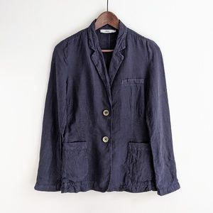 100% Linen Navy Blazer (Portugal) Unconstructed, Deconstructed